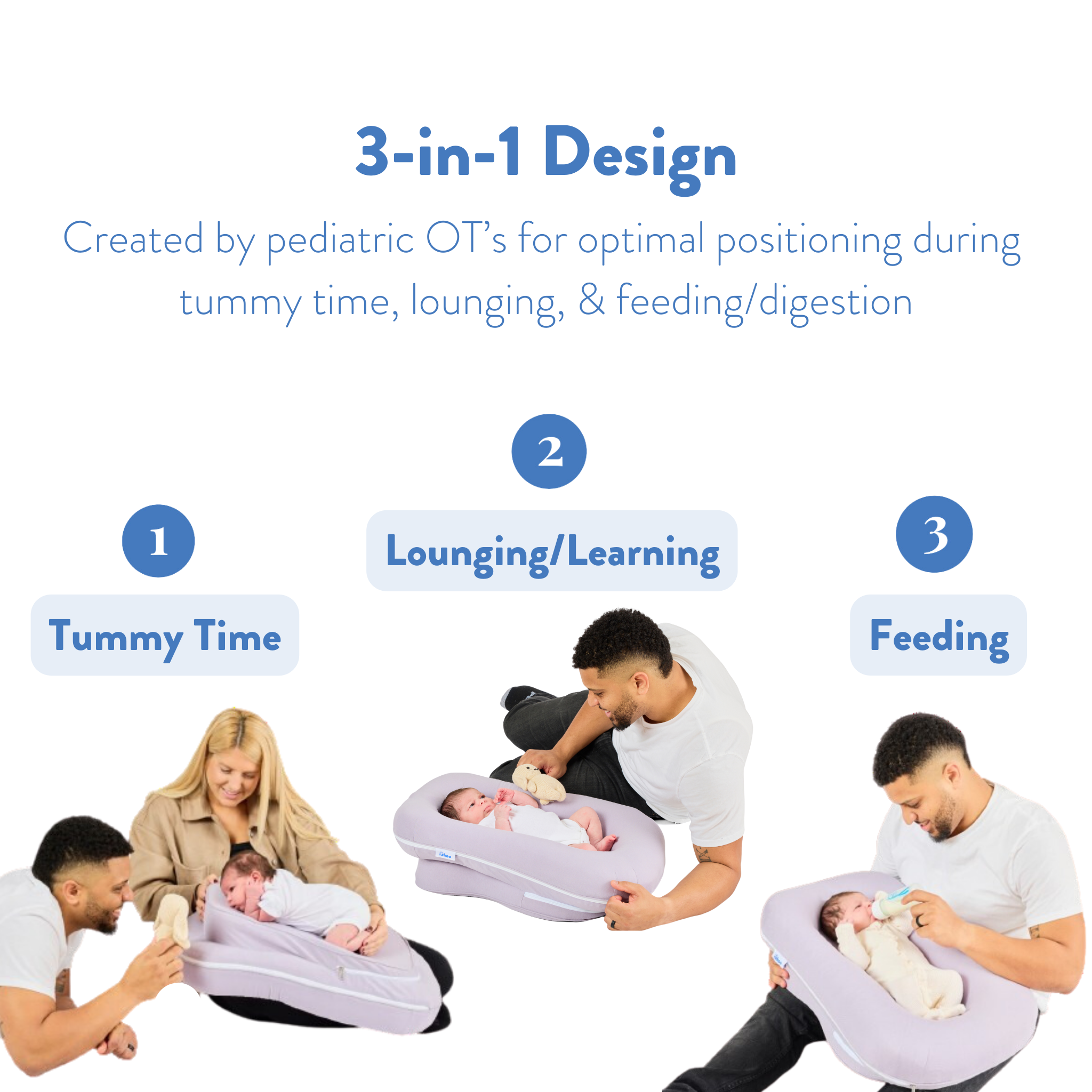 Rahoo Baby 3-in-1 Newborn/Infant Baby Lounger Rahoo Learn